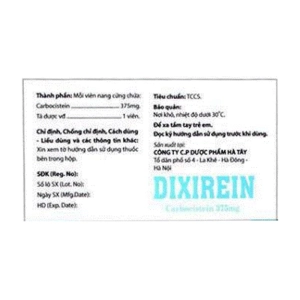 Dixirein 375mg Hataphar 6 vỉ x 10 viên (Carbocisteine)