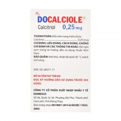 Docalciole 0.25mcg Domesco 10 vỉ x 10 viên Docalciole 0.25mcg Domesco 10 vỉ x 10 viên