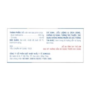 Dolarac 250mg Domesco 10 vỉ x 10 viên Dolarac 250mg Domesco 10 vỉ x 10 viên