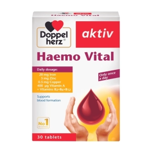 Aktiv Haemo Vital Doppelherz 2 vỉ x 15 viên - Viên uống bổ sung sắt