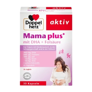 Mama Plus+ Doppelherz 3 vỉ x 10 viên – Bổ sung Vitamin tổng hợp cho bà bầu Mama Plus+ Doppelherz 3 vỉ x 10 viên – Bổ sung Vitamin tổng hợp cho bà bầu