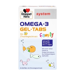 Omega-3 Gel-Tabs Family Doppelherz 4 vỉ x 15 viên - Bổ sung DHA, EPA cho cơ thể