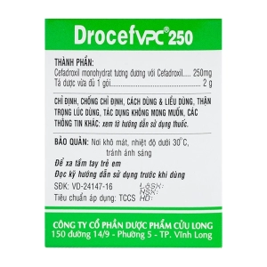 Drocef VPC 250 Pharimexco 30 gói x 2g Drocef VPC 250 Pharimexco 30 gói x 2g