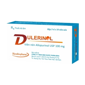 Dulerinol 100mg Herabiopharm 3 vỉ x 10 viên (Allopurinol)