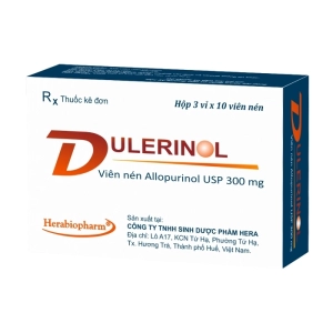 Dulerinol 300mg Herabiopharm 3 vỉ x 10 viên (Allopurinol)