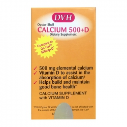 DVH CALCIUM 500+D bổ sung Canxi và Vitamin D3, Hộp 60 Viên