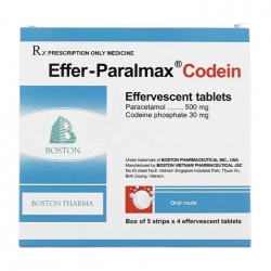 Effer-Paralmax Codein Boston 5 vỉ x 4 viên - Viên sủi giảm đau từ trung bình đến nặng Effer-Paralmax Codein Boston 5 vỉ x 4 viên - Viên sủi giảm đau từ trung bình đến nặng
