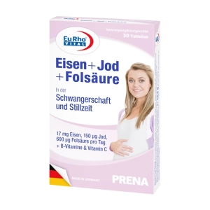 Eisen + Jod + Folsaure EuRho Vital 2 vỉ x 15 viên - Bổ sung sắt, giúp thai nhi phát triển