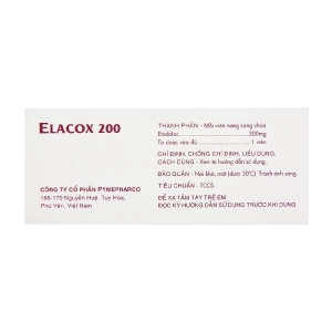 Elacox 200mg Pymepharco 10 vỉ x 10 viên