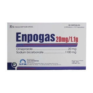Enpogas 20mg/1.1g SPM 3 vỉ x 10 viên (Natri bicarbonat + Omeprazol)