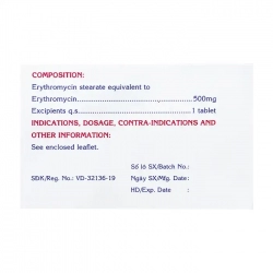 Erythromycin 500mg Mekophar 10 vỉ x 10 viên - Trị nhiễm khuẩn đường hô hấp