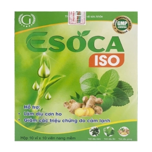Esoca ISO Isopharco 10 vỉ x 10 viên - Hỗ trợ làm dịu cơn ho