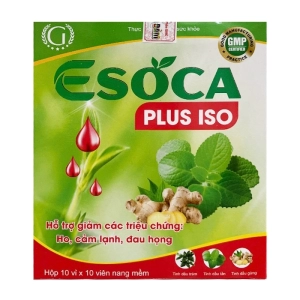 Esoca Plus Iso Abipha 10 vỉ x 10 viên - Hỗ trợ giảm các triệu chứng ho Esoca Plus Iso Abipha 10 vỉ x 10 viên - Hỗ trợ giảm các triệu chứng ho