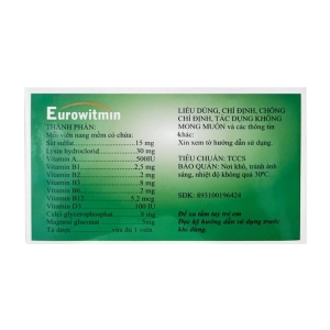 Eurowitmin Nam Hà 6 vỉ x 10 viên