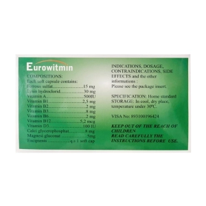 Eurowitmin Nam Hà 6 vỉ x 10 viên