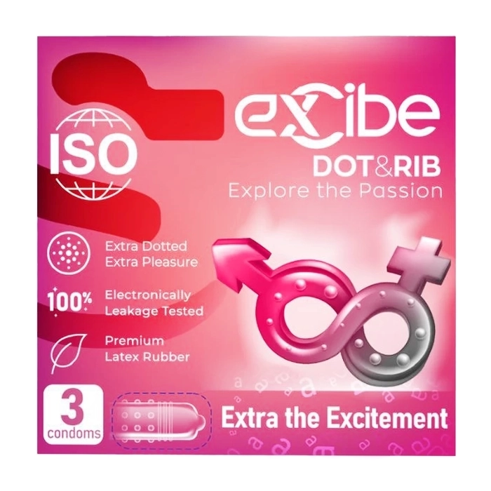 Excibe Dot Rib 3 cái - Bao cao su