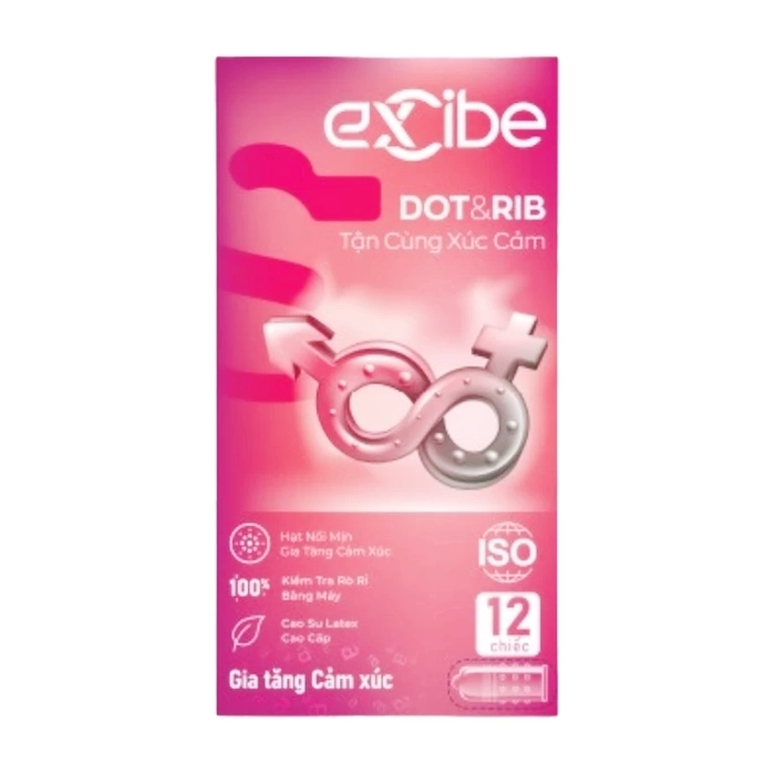 Excibe Dot Rib 3 cái - Bao cao su Excibe Dot Rib 3 cái - Bao cao su