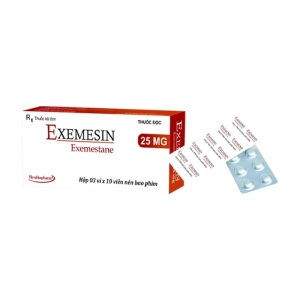 Exemesin 25mg Herabiopharm 3 vỉ x 10 viên (Exemestane)