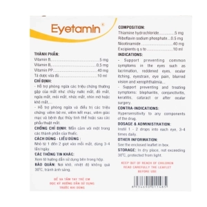 Eyetamin Bidiphar 1 lọ 10ml (Vitamin B1 + Vitamin B2 + Vitamin PP)