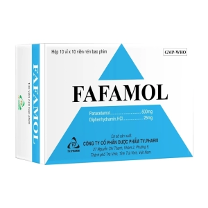 Fafamol TV.Pharm 10 vỉ x 10 viên (Paracetamol + Diphenhydramin)