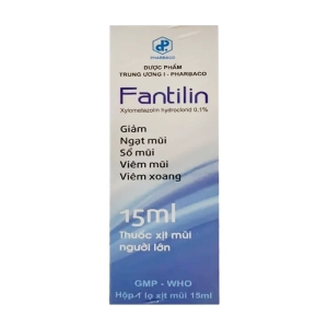 Fantilin 0.1% Pharbaco 15ml - Giảm nghẹt mũi, sổ mũi, viêm mũi, xoang