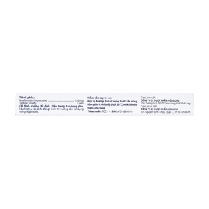 Farica 120 Pharimexco 1 vỉ x 10 viên (Fexofenadin hydroclorid)