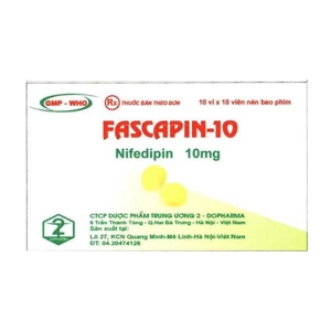Fascapin-10 Dopharma 10 vỉ x 10 viên (Nifedipine)