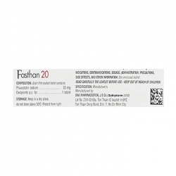 Fasthan 20 SaVipharm 3 vỉ x 10 viên (Pravastatin) Fasthan 20 SaVipharm 3 vỉ x 10 viên (Pravastatin)
