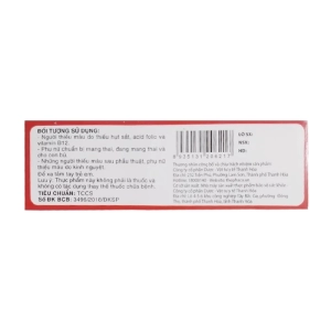 Fe Folic Thephaco 3 vỉ x 10 viên - Bổ sung thiếu hụt sắt, Acid folic
