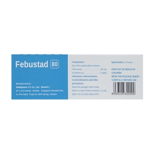 Febustad 80 Stellapharm 3 vỉ x 10 viên