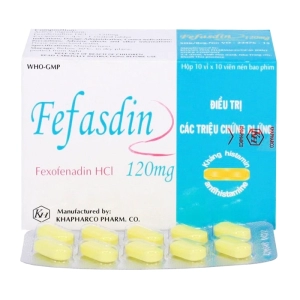 Fefasdin 120 Khapharco 10 vỉ x 10 viên (Fexofenadin hydroclorid)