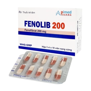 Fenolib 200 Apimed 3 vỉ x 10 viên (Fenofibrat)