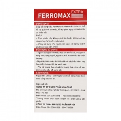 Ferromax Extra Vinaphar 10 vỉ x 10 viên Ferromax Extra Vinaphar 10 vỉ x 10 viên