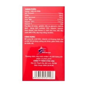 FeSol Star USA Dolexphar 10 vỉ x 10 viên FeSol Star USA Dolexphar 10 vỉ x 10 viên