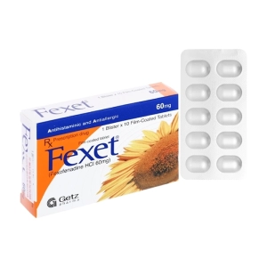 Fexet 60mg Getz Pharma 1 vỉ x 10 viên (Fexofenadine HCl)