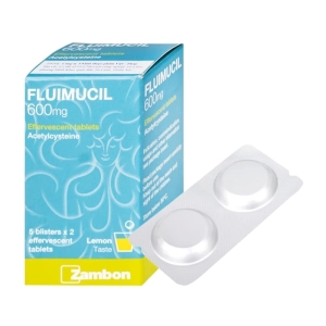 Fluimucil 600mg Zambon 5 vỉ x 2 viên (Acetylcysteine)
