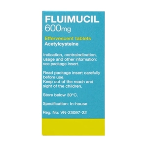 Fluimucil 600mg Zambon 5 vỉ x 2 viên (Acetylcysteine)