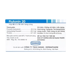 Flutonin 20 Hasan 5 vỉ x 10 viên Flutonin 20 Hasan 5 vỉ x 10 viên