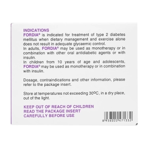 Fordia 850mg United International Pharma 10 vỉ x 10 viên (Metformin hydroclorid)