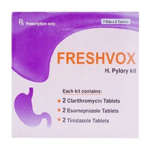 Freshvox Acme Formulation 7 vỉ x 6 viên (Clarithromycin + Esomeprazole + Tinidazole)
