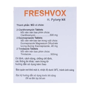 Freshvox Acme Formulation 7 vỉ x 6 viên (Clarithromycin + Esomeprazole + Tinidazole)
