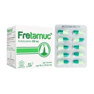 Fretamuc 200mg Fremed 10 vỉ x 10 viên (Acetylcysteine)