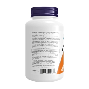 Gaba Chewable Now Foods 90 viên - Hỗ trợ giảm căng thẳng thần kinh