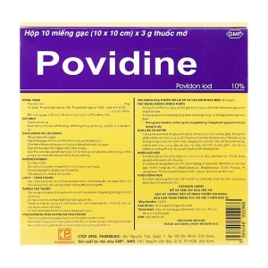 Gạc Povidine 10% Pharmedic 10 miếng x 3g Gạc Povidine 10% Pharmedic 10 miếng x 3g
