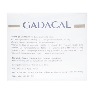Gadacal Hataphar 20 ống x 10ml