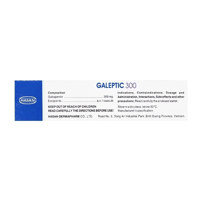 Galeptic 300 Hasan 3 vỉ x 10 viên