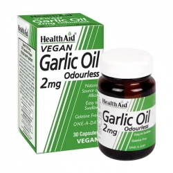 Garlic Oil Odourless 2mg Healthaid - Viên dầu tỏi không mùi Garlic Oil Odourless 2mg Healthaid - Viên dầu tỏi không mùi
