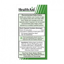 Garlic Oil Odourless 2mg Healthaid - Viên dầu tỏi không mùi Garlic Oil Odourless 2mg Healthaid - Viên dầu tỏi không mùi