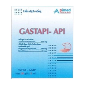 Gastapi-Api Apimed 20 gói x 5ml (Nhôm hydroxit + Magnesi hydroxyd + Simethicon)
