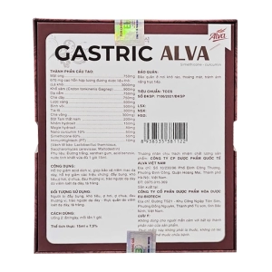 Gastric Alva 20 gói x 15ml - Hỗ trợ giảm viêm loét dạ dày, tá tràng